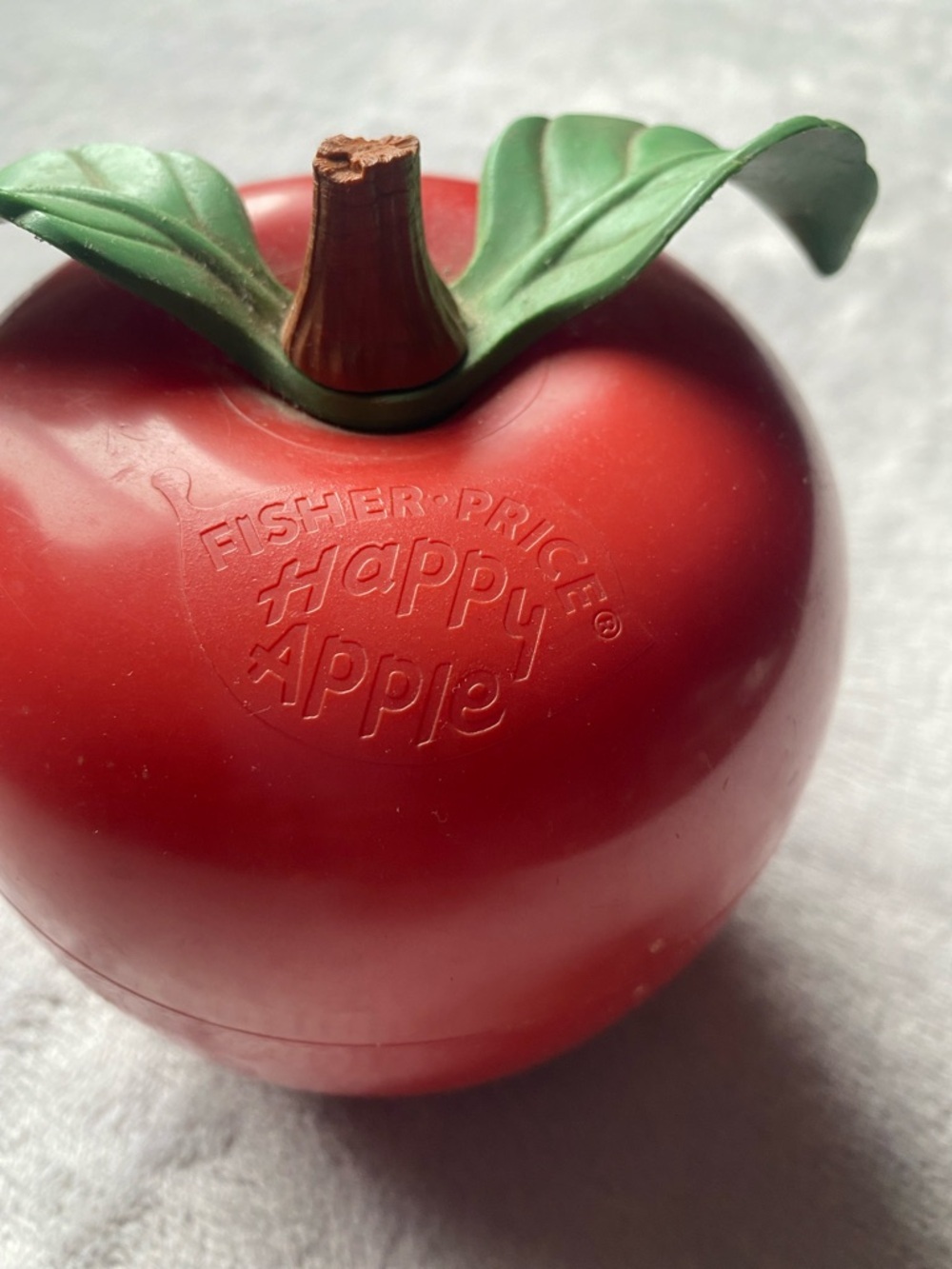 Apple Red Happy Apple Toy with Green Leaves - Picture 2 of 2